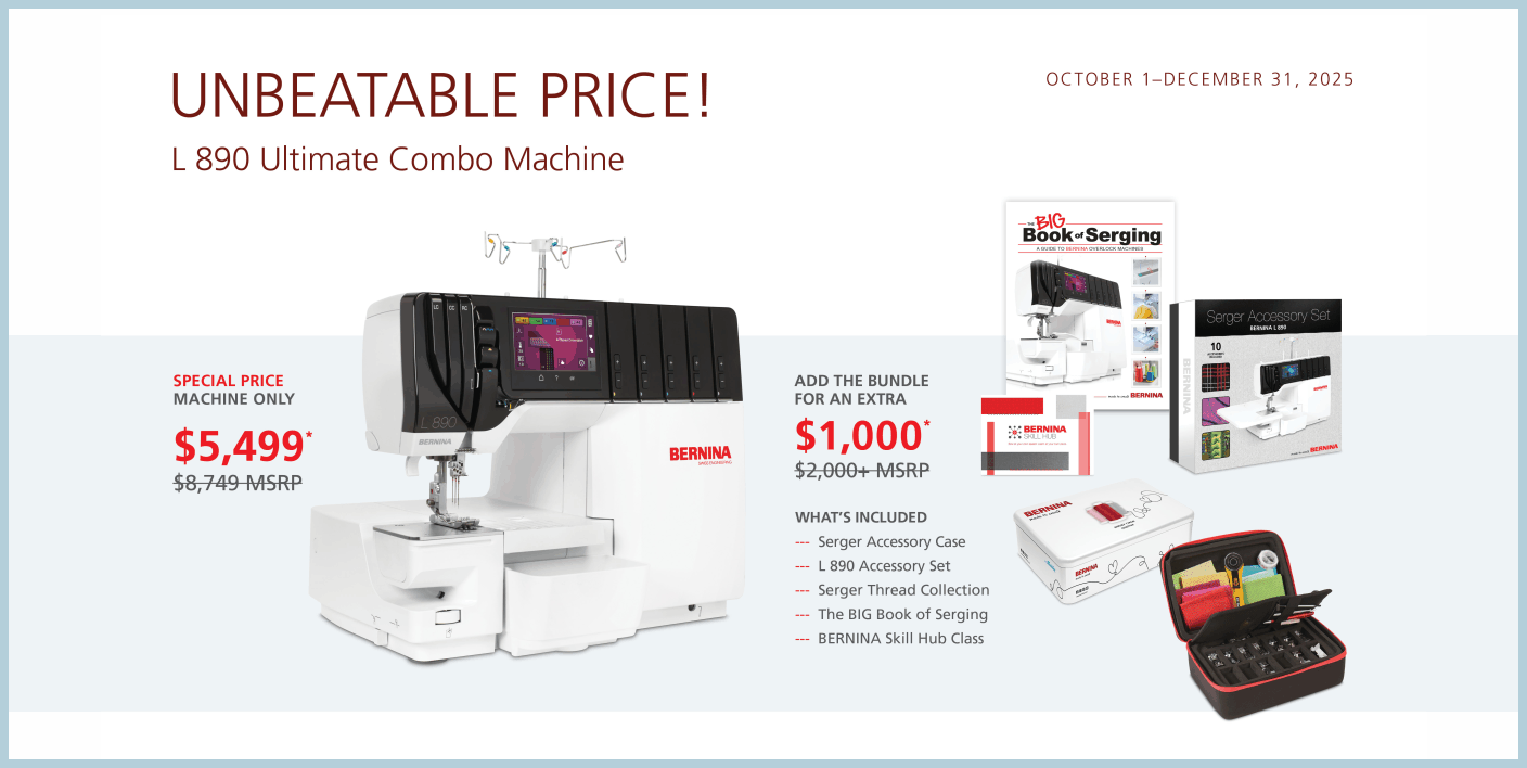Link to BERNINA website - L 890 Bundle