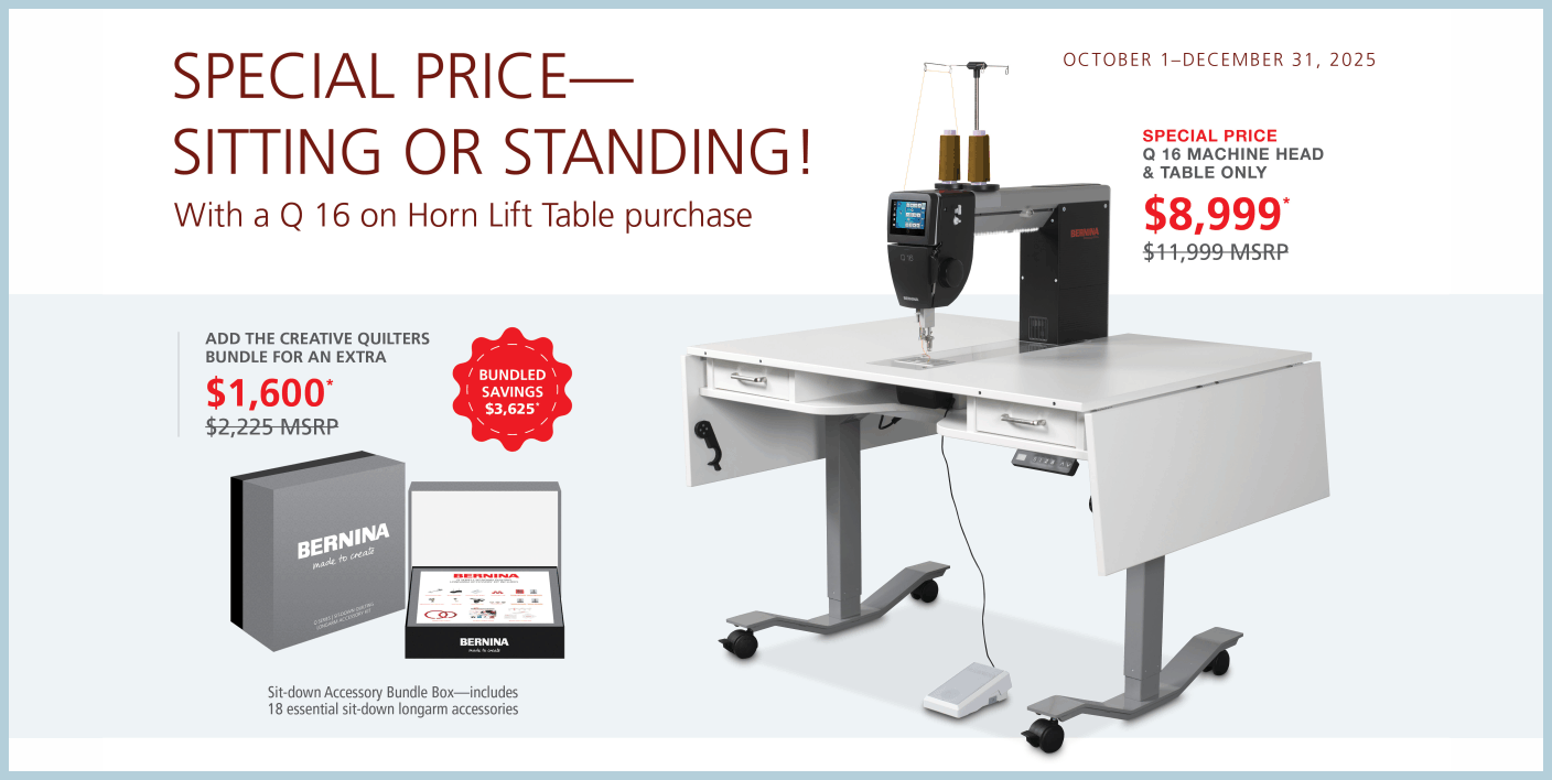 Link to BERNINA website - Q 16 Bundle